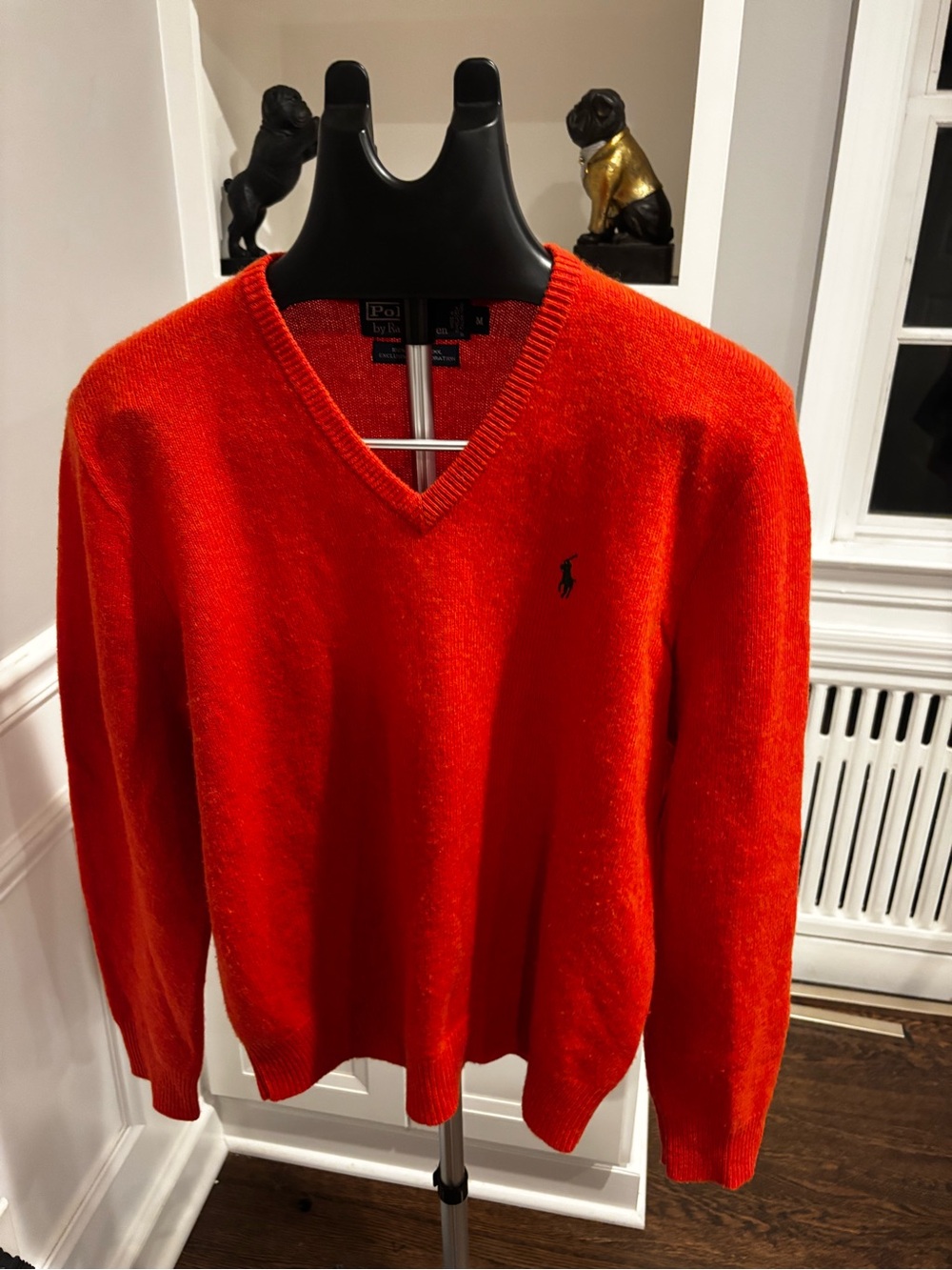 Polo by Ralph Lauren Women's V-Neck Sweater in Bright Red